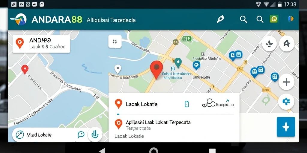 Tampilan antarmuka aplikasi ANDARA88 yang menampilkan fungsi lacak lokasi secara jelas.