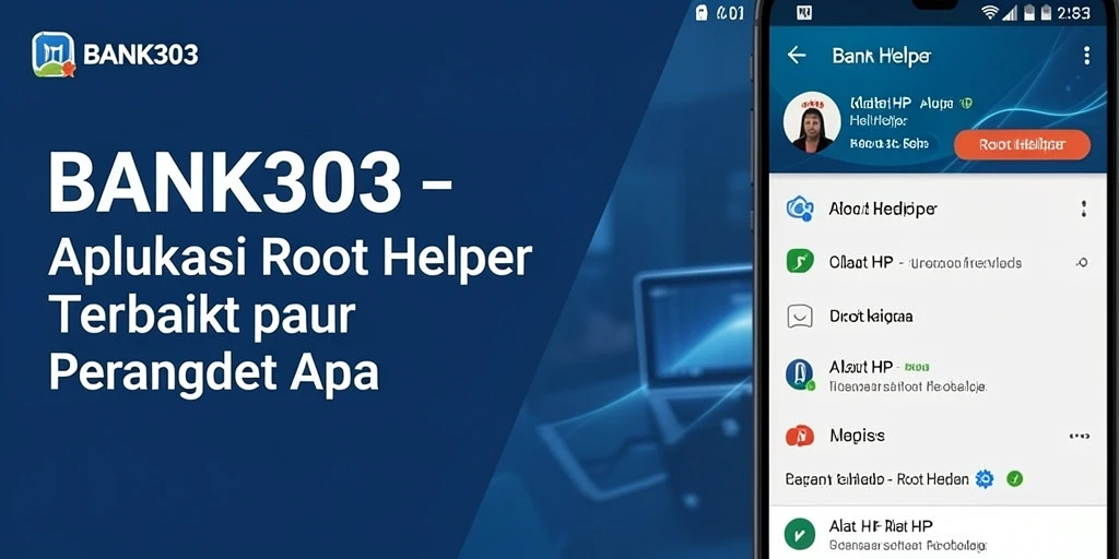 Tampilan antarmuka utama BANK303 untuk akses Root Helper.