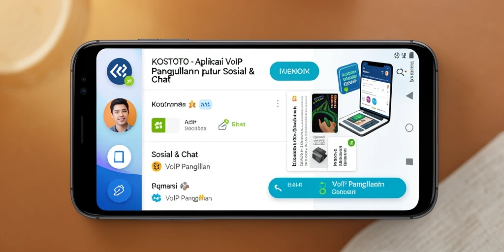 Antarmuka aplikasi KOSTOTO untuk panggilan VoIP yang mudah digunakan.