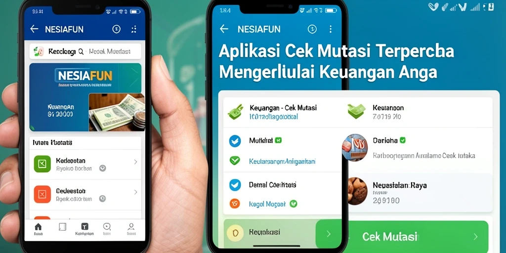 Tampilan antarmuka aplikasi Cek Mutasi NESIAFUN yang user-friendly.