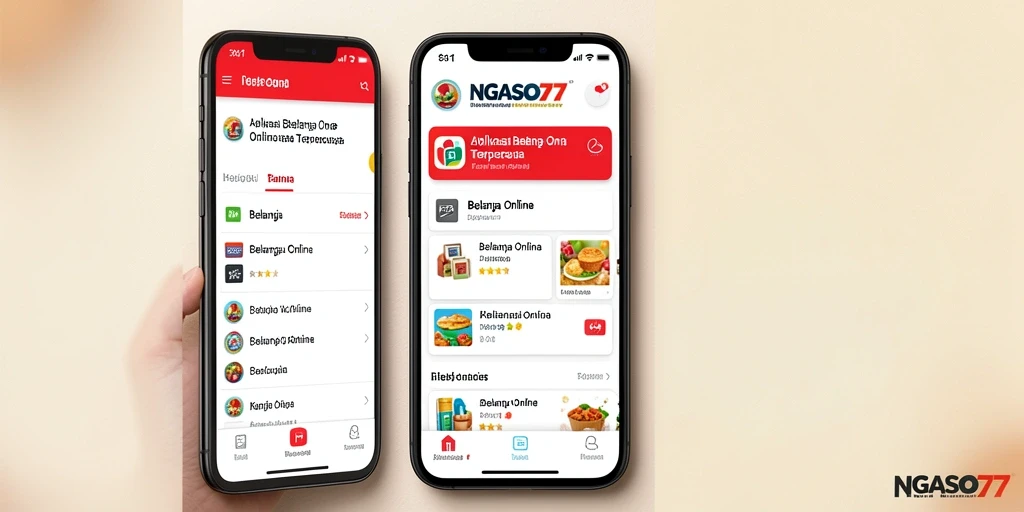 Tampilan antarmuka aplikasi NGASO77 yang sederhana dan menarik.