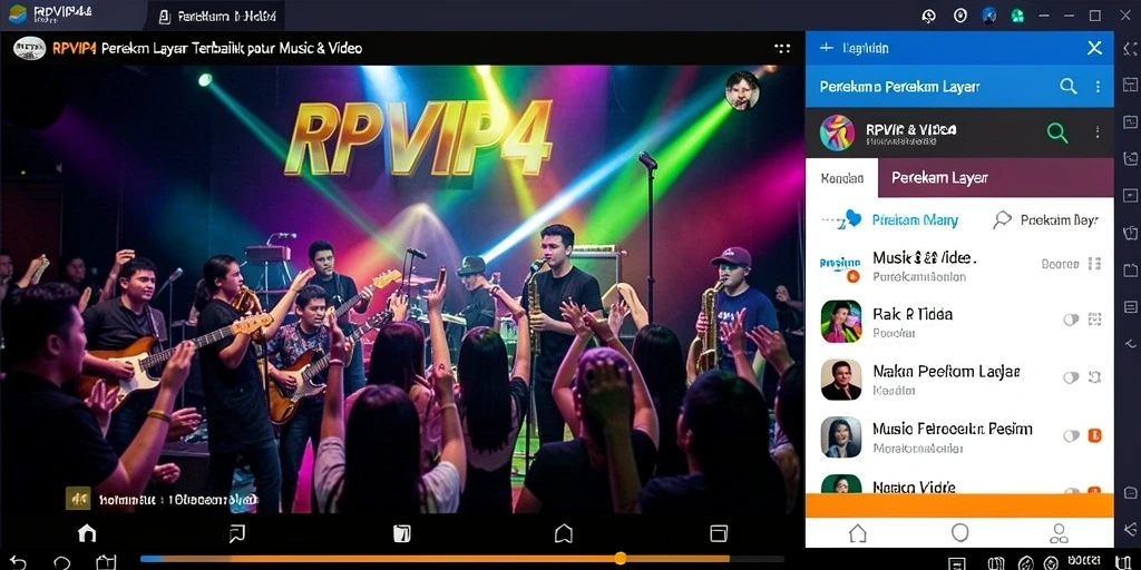 Antarmuka RPVIP4 yang sederhana untuk merekam layar dengan mudah.