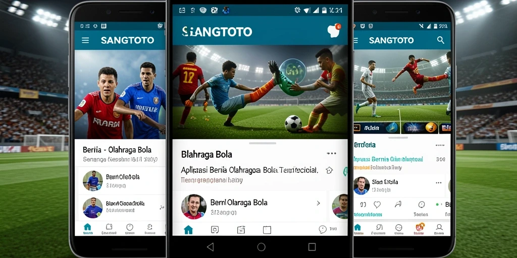 Antarmuka aplikasi SANGTOTO yang menampilkan berita olahraga bola terbaru.