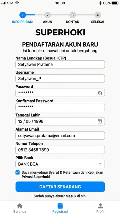 Cara Mudah Buat Akun Baru Superhoki